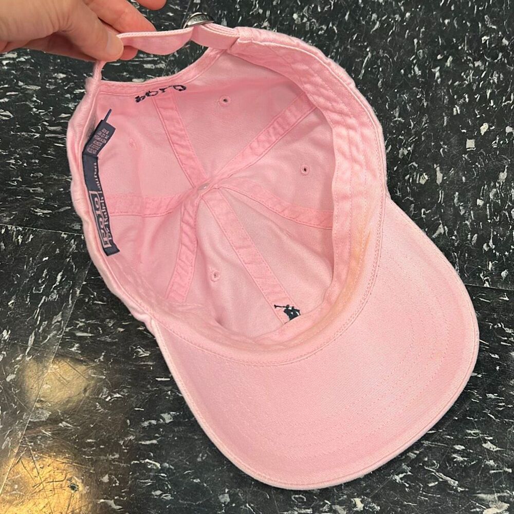 Polo Ralph Lauren Hat Cap Lt Pink Embroidered Logo - Picture 7 of 9